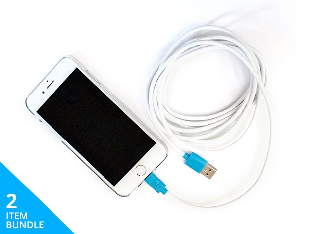 This clear case keeps your phone safe and in clear sight, with a 10-foot charging cable to boot.