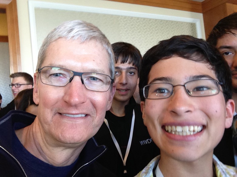 Apple CEO Tim Cook was happy to pose for a selfie. Connor Chung was even happier. 