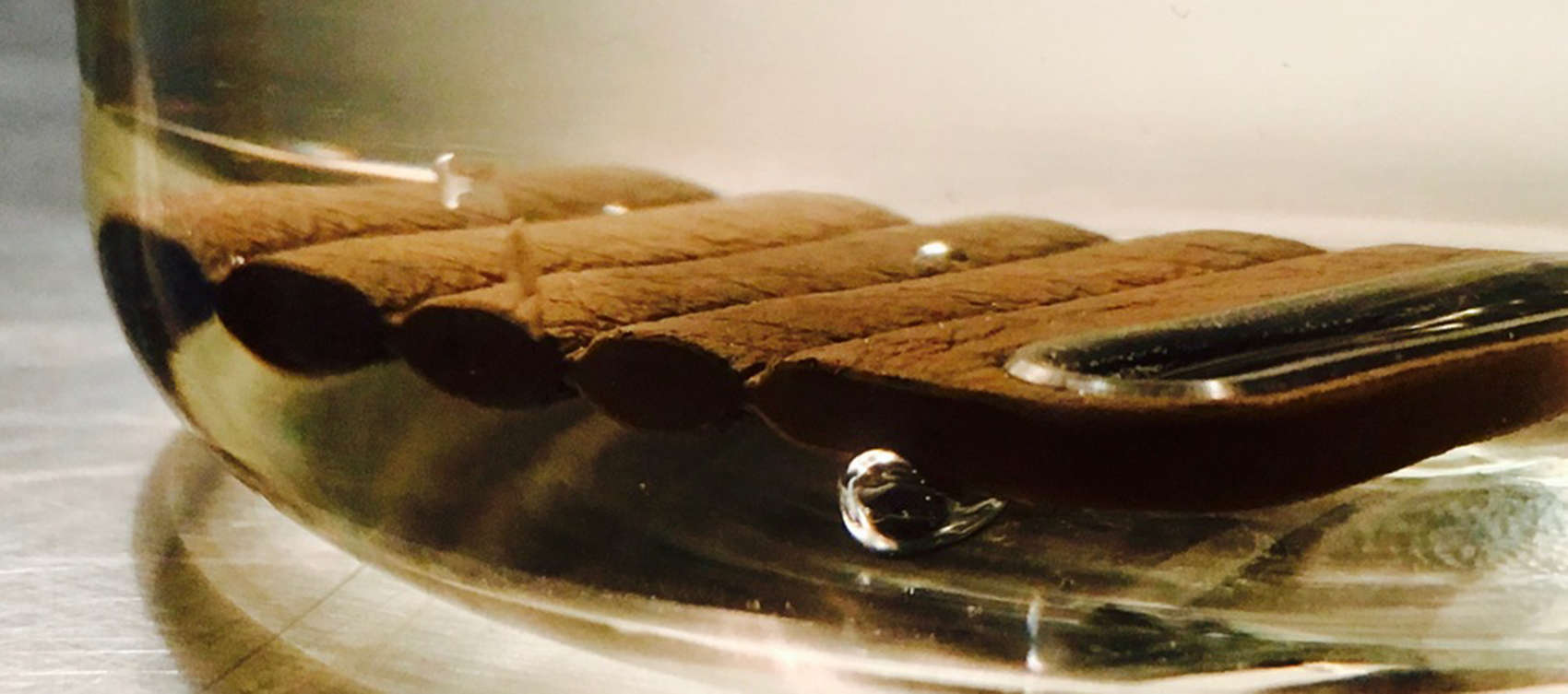 After four unscientific soaks in water, the Loop leather band for Apple Watch showed no visible signs of damage.