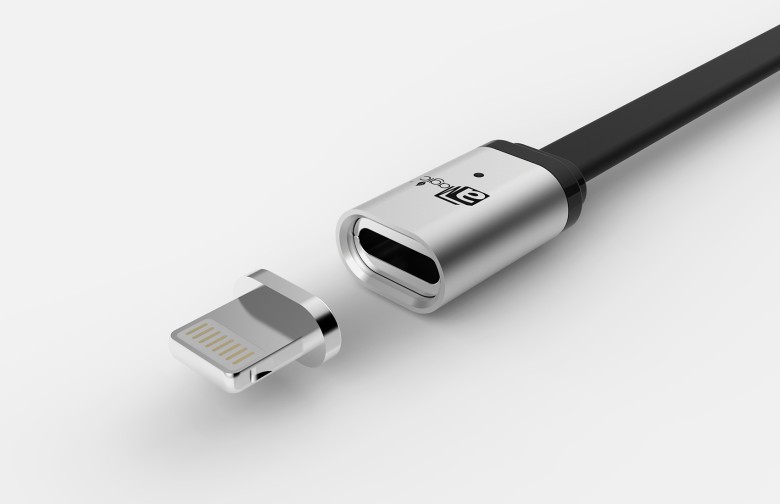 The MagCable comes with adapter tips for both Android and iPhone.