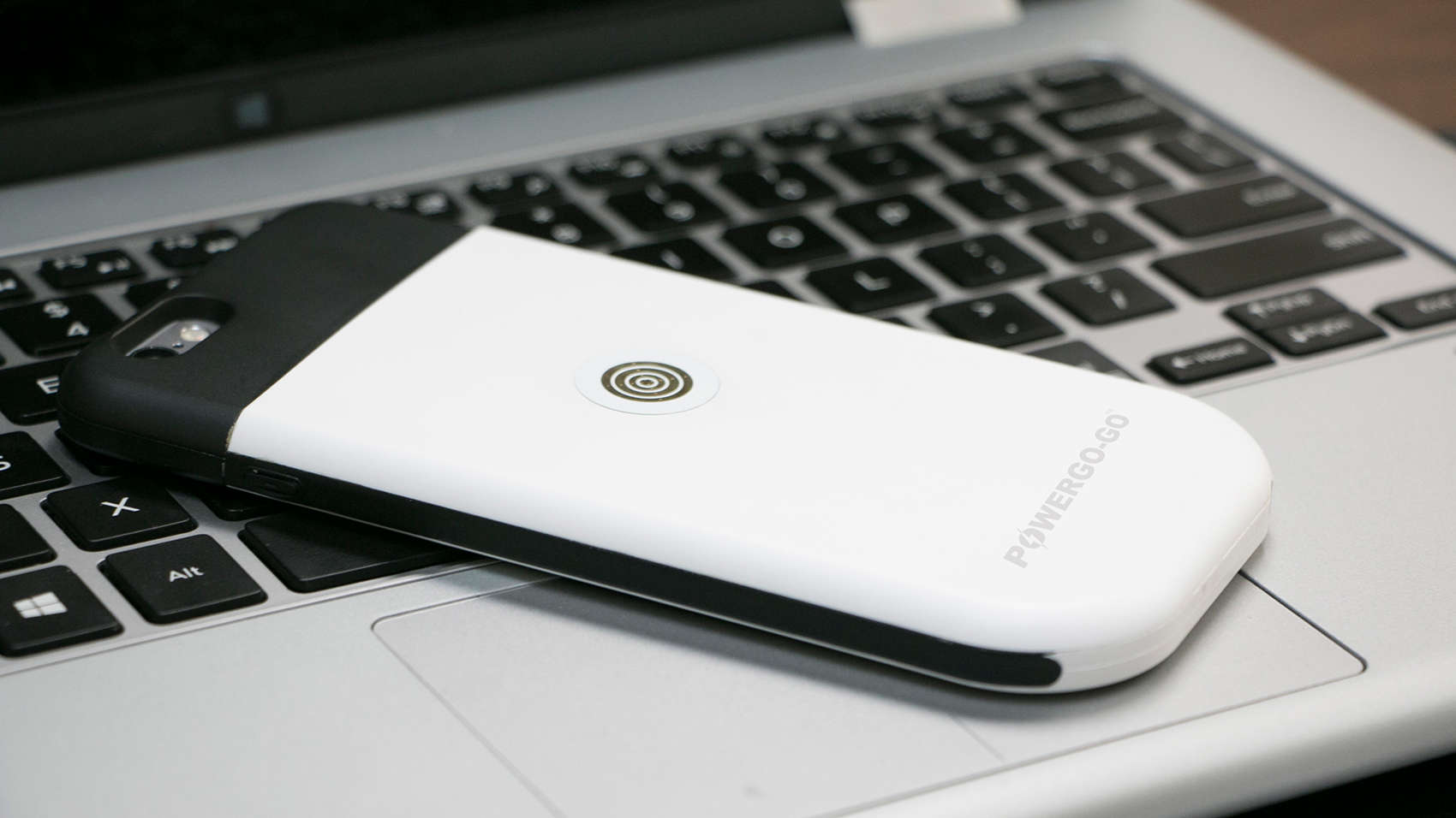 The PowerGo-Go magnetic charging starts with a bumper case that connects to a cable or charging cradle.