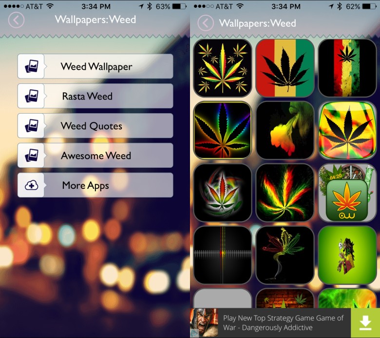 Weed wallpaper Not bad for an ad-supported app.