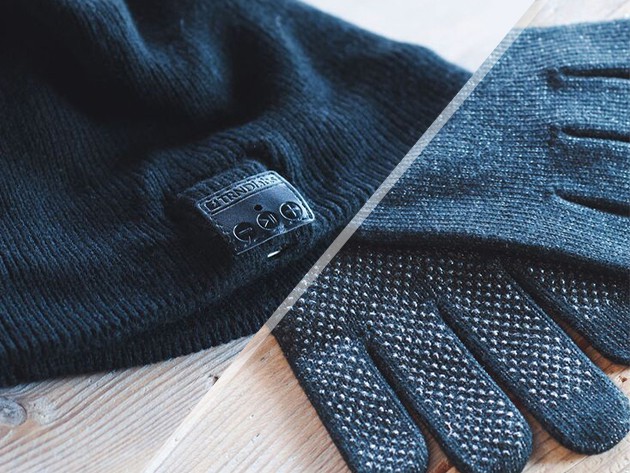 This beanie includes a bluetooth transmitted and mic, and the gloves are touchscreen-compatible, meaning  you can listen to music and take calls while staying warm.