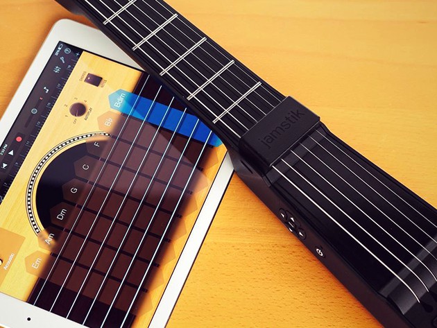 The Jamstik is a versatile and super portable MIDI controller that plays just like a normal guitar.