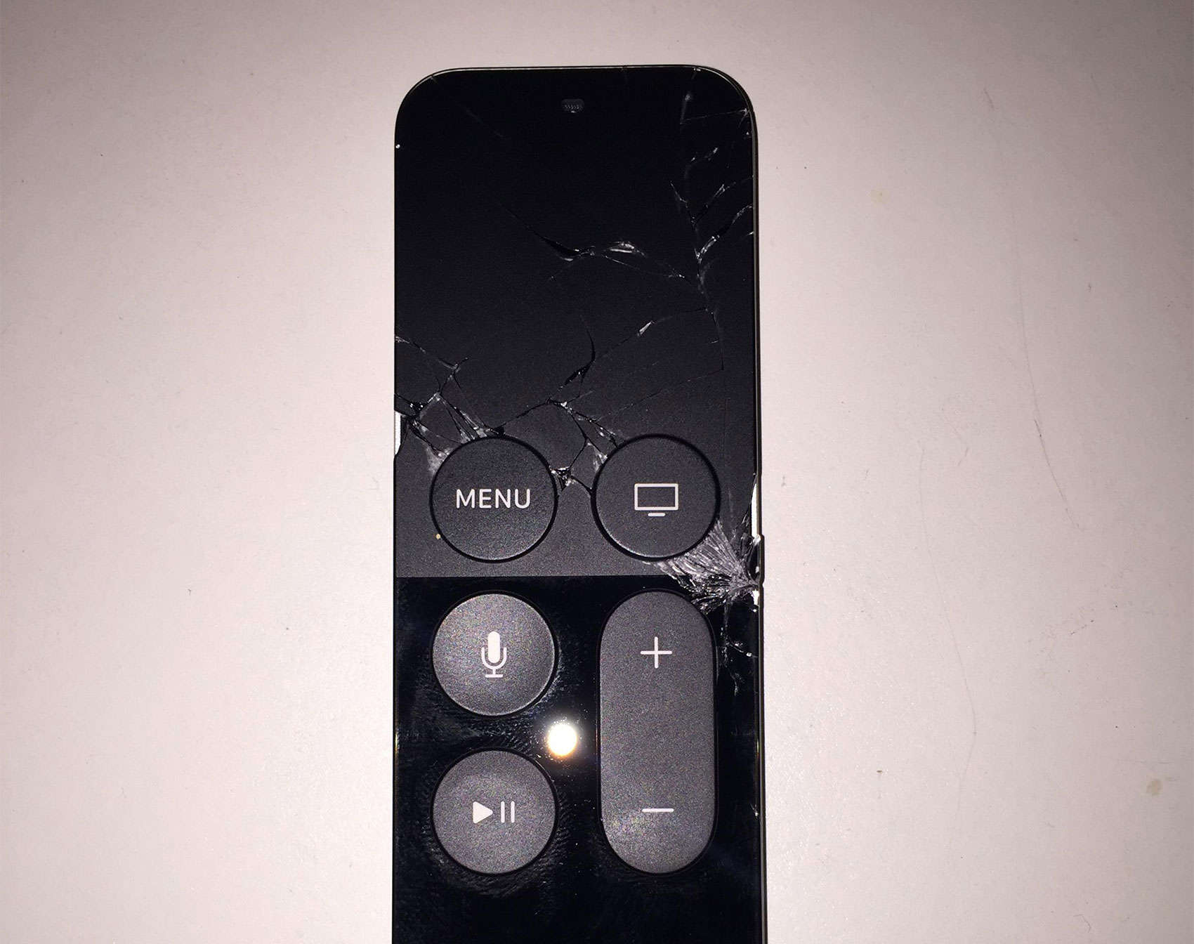 The first known casualty of the new Apple TV is this dropped remote.