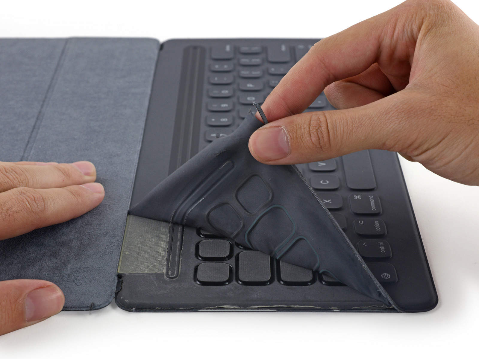 Apple's new keyboard is made out of high-tech fabric.