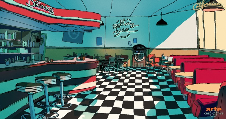 Even the diner looks scary.