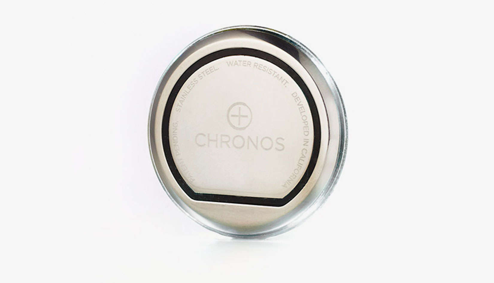 Chronos The Chronos disc is less than 3mm thick and attaches to a watch back with micro-suction technology.
