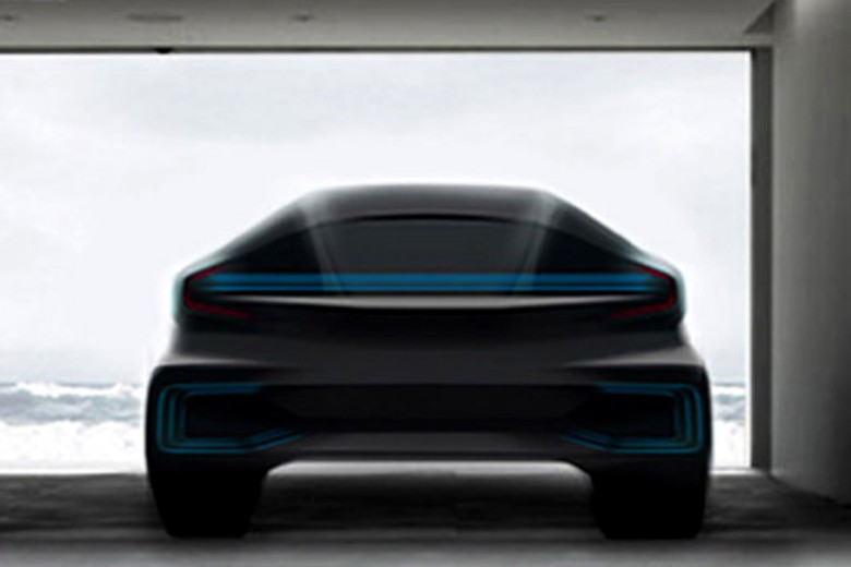 Our first glimpse at Faraday Future's mystery mobile.