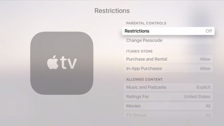 Turn these on before you can choose what to restrict.