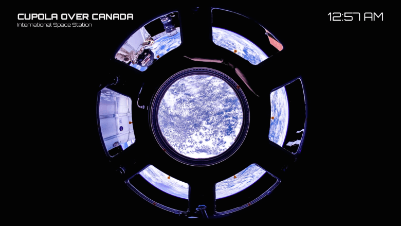 Canada through the ISS cupola window. 