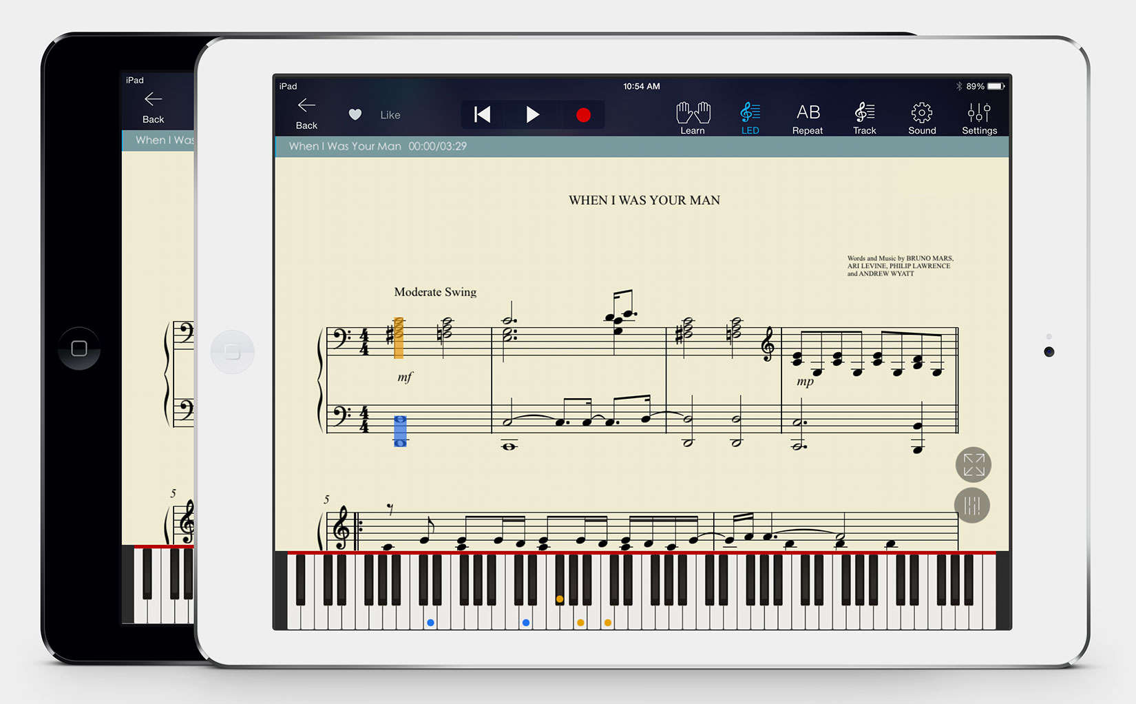 The app features more than 2,600 pieces of sheet music, including more contemporary pop tunes.