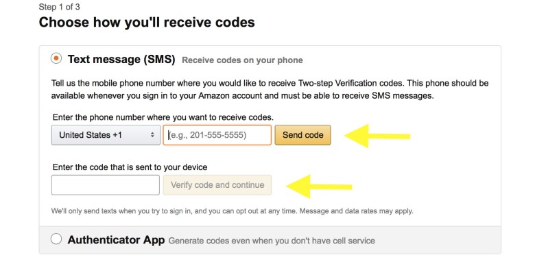 Add your phone number and code here. 