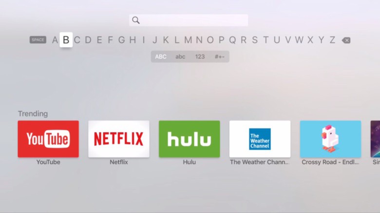 Press Play/Pause for capital letters. 