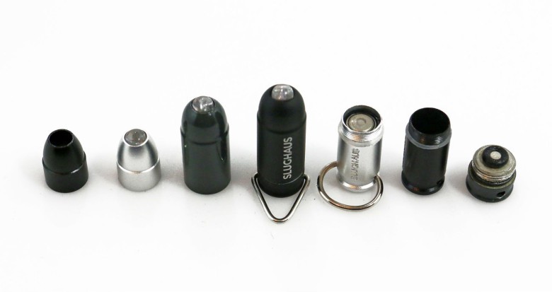 Prototypes show the evolution of the Bullet LED flashlight.