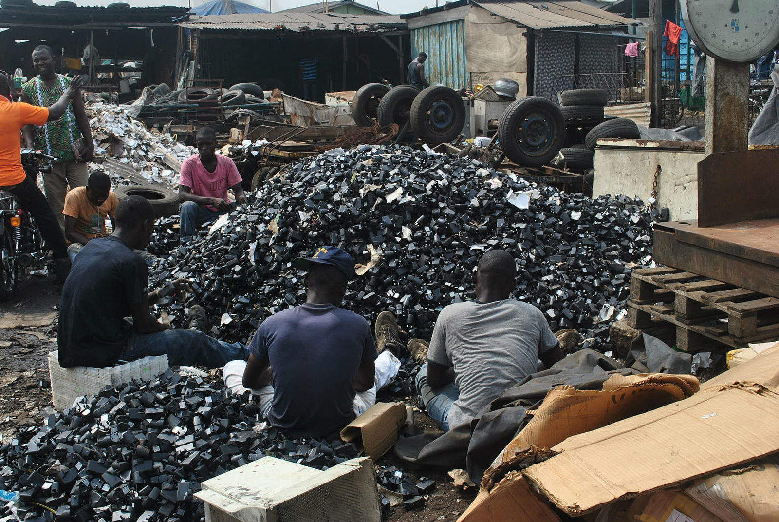 Loads of mobile phones end up in Ghana, where they may or may not be recycled properly.