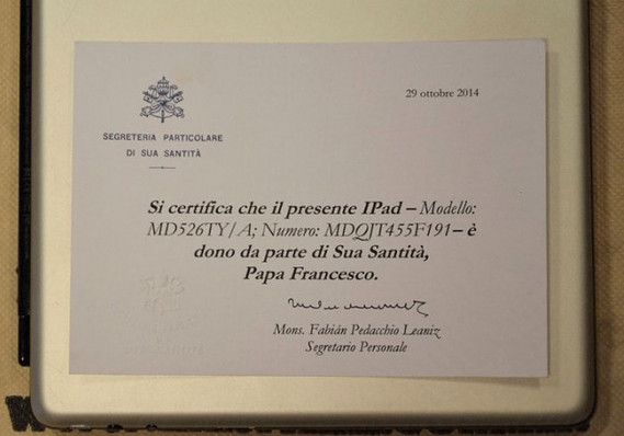 pope's iPad