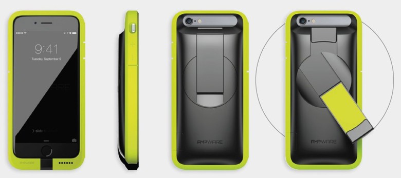 The AMPWare case comes in three colors, including bright green.