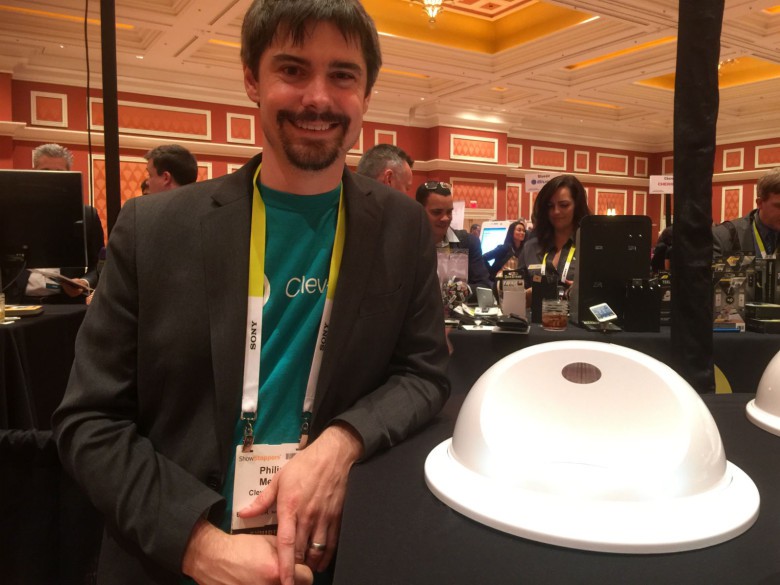 CleverPet's "brain puzzles" keep dogs entertained, says Clever Product Officer Philip Meier, who showed off the new Kickstarter-funded device at CES 2016.