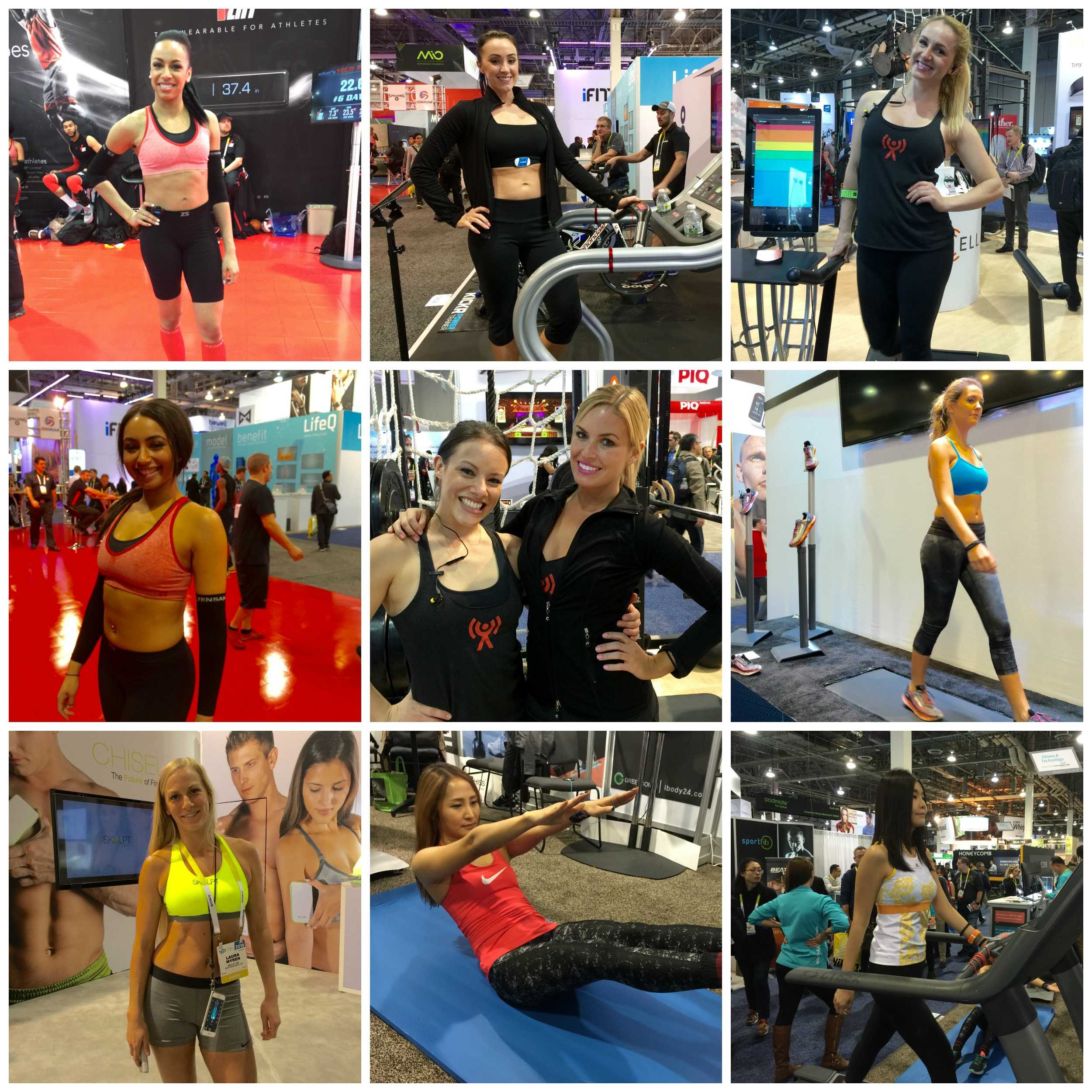 There were quite a lot of fitness models at CES this year wearing sports bras instead of pasties.