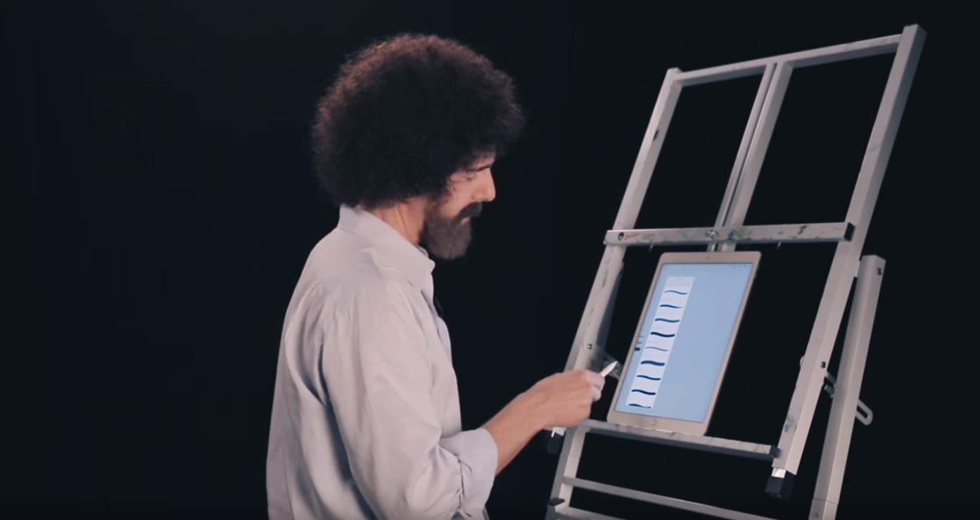 Adobe has resurrected Bob Ross to promote Photoshop Sketch on the iPad Pro.