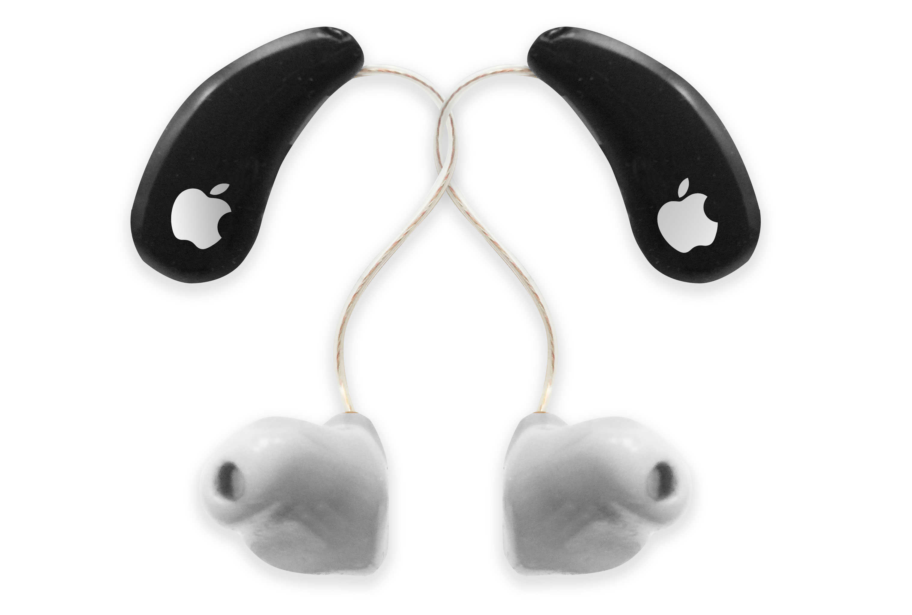 OK, I admit, these are just regular hearing aids with an Apple logo stuck on them. I’m sure Jonathan Ive and his team would come up with something way better.