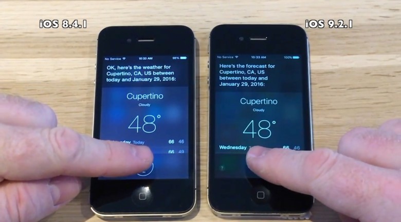 iOS 9.2.1 vs 8.4.1 speedtest