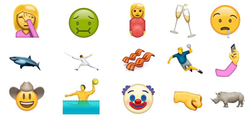 Some of the new emoji in Unicode 9.0.