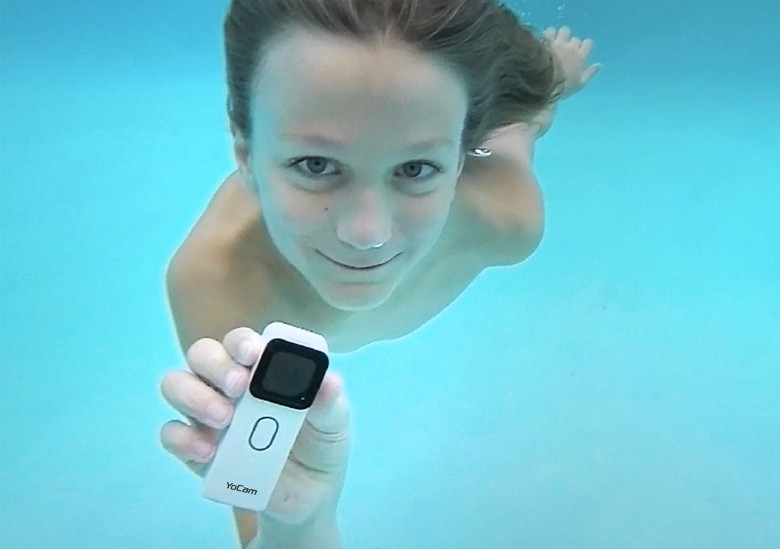YoCam does not require a separately purchased waterproof housing to film in the pool.