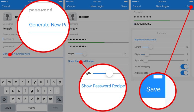How to generate a strong password with 1Password.