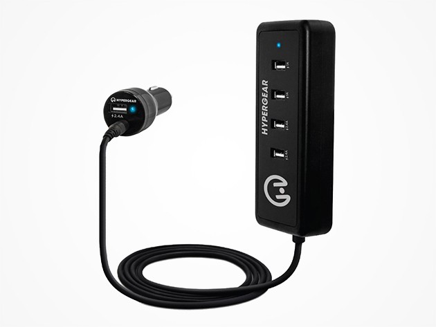 HyperGear's car charger lets you juice up 5 devices at once while on the road.