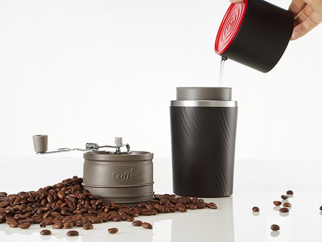 Brew the perfect cup of joe anywhere you go with this all-in-one coffeemaker