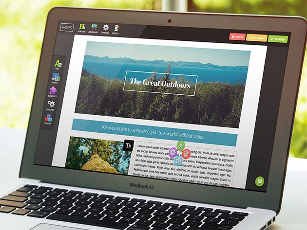SnapPages makes it easy to build a beautiful, responsive website with no coding knowledge.