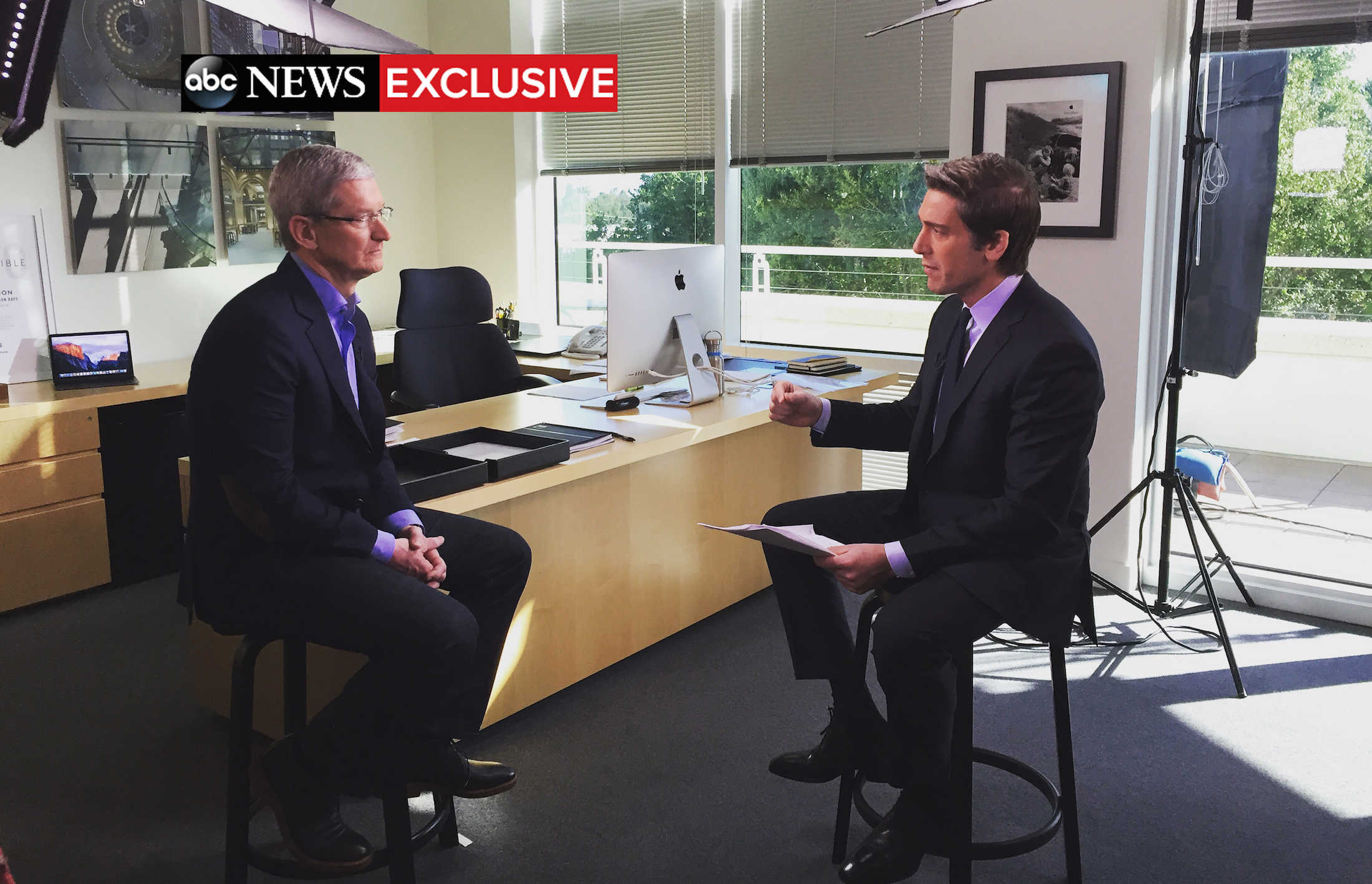 Tim Cook's office David Muir interview ABC News
