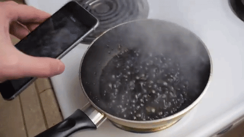iphone in boiling coke