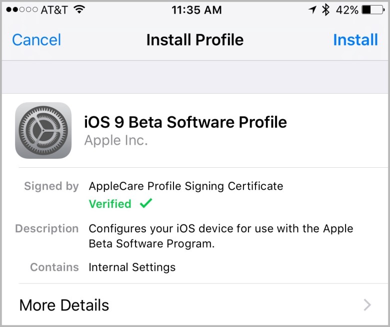 Install the public beta profile on your iPhone or iPad.