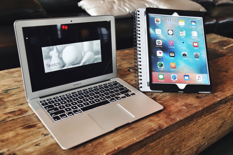 The Sketchbook case can also raise the iPad Pro in the portrait or landscape position.