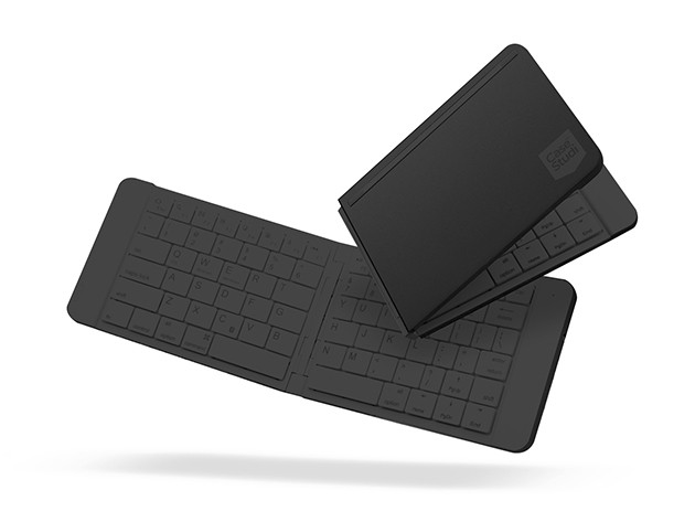 This Bluetooth keyboard makes it easy to type on any mobile device, and folds up when you don't need it.