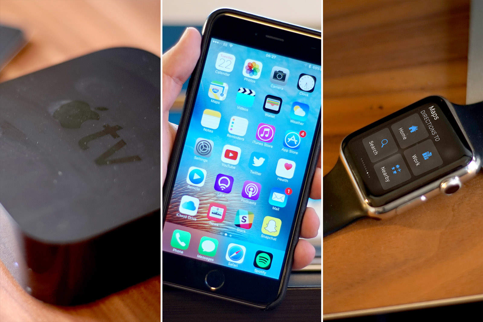 Apple tv, iPhone and Apple Watch