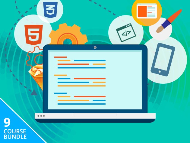 Master web design with 9 courses totaling 57 hours, covering responsive design, rapid prototyping, HTML, CSS and more.