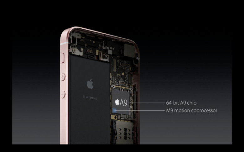 iPhone SE is powered by Apple's latest A9 chip.