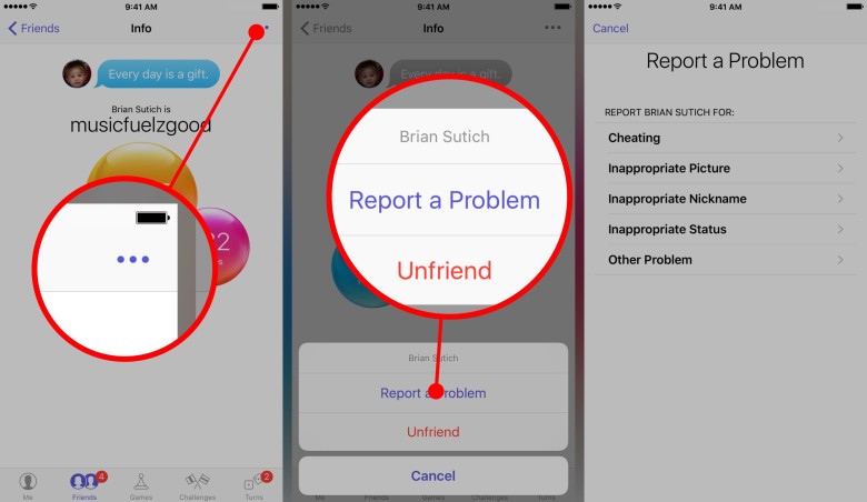 How to report Game Center cheaters on iPhone and iPad. 