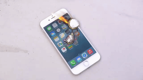 Molten aluminum on iphone
