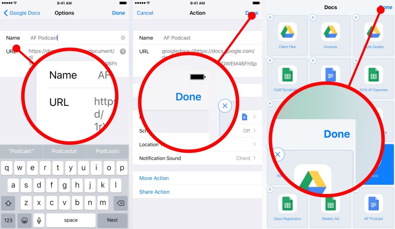 How to access Google Drive files faster with Launch Center Pro (Step 3 of 3).