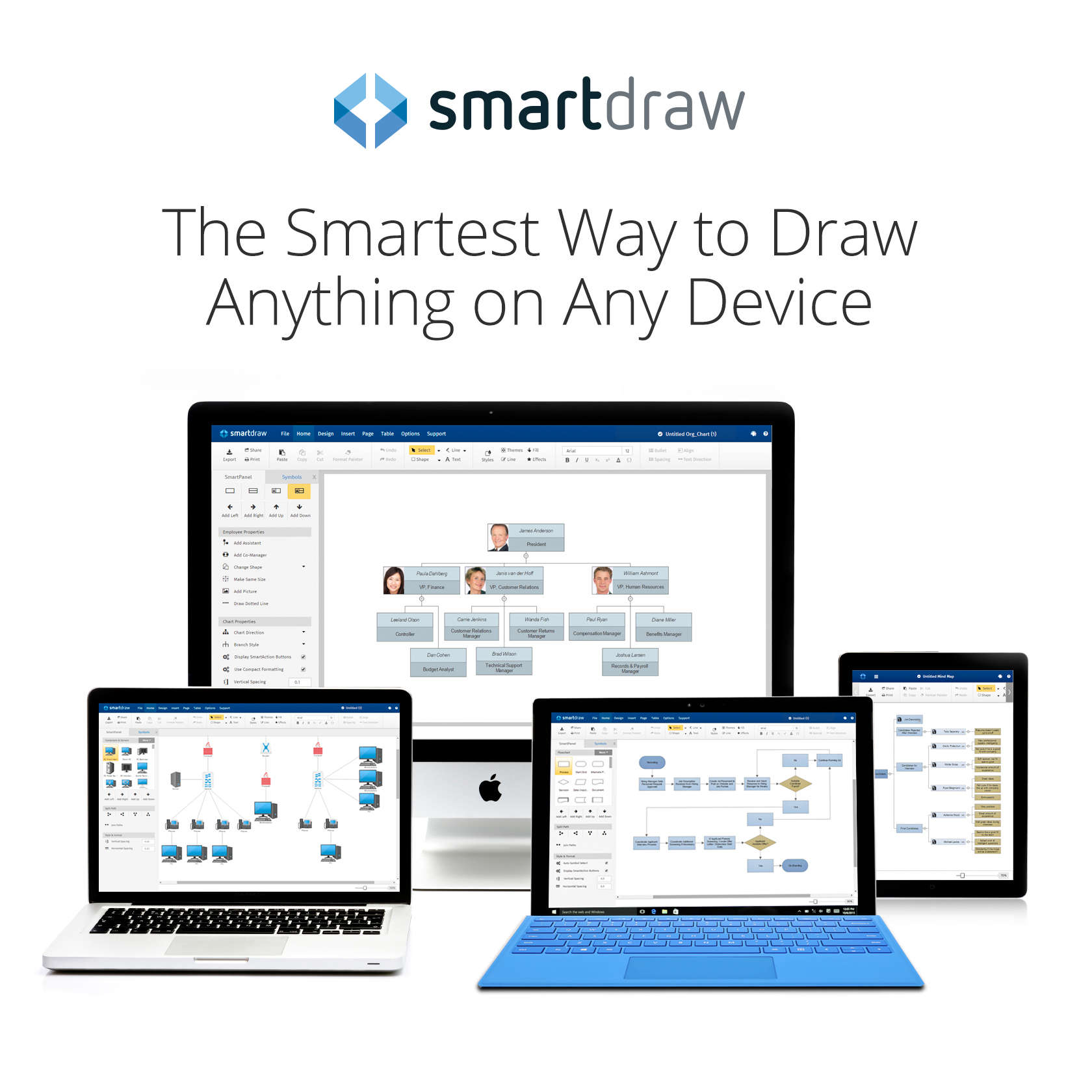 SmartDraw Cloud brings the popular Windows-based diagramming app to all devices, any time.