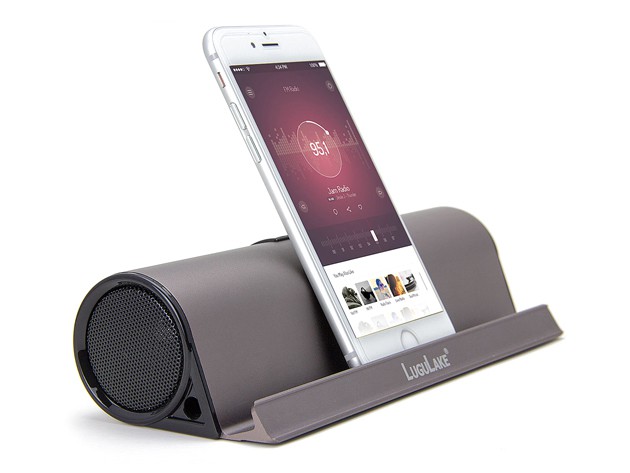 Prop it up and belt it out with this all-in-one speaker stand.