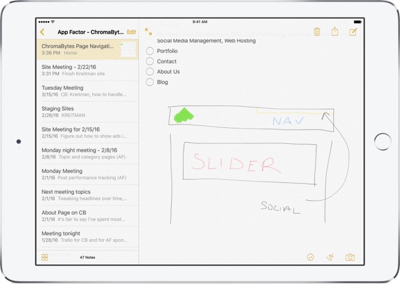 The Notes app was made for Apple Pencil, and has great responsiveness.