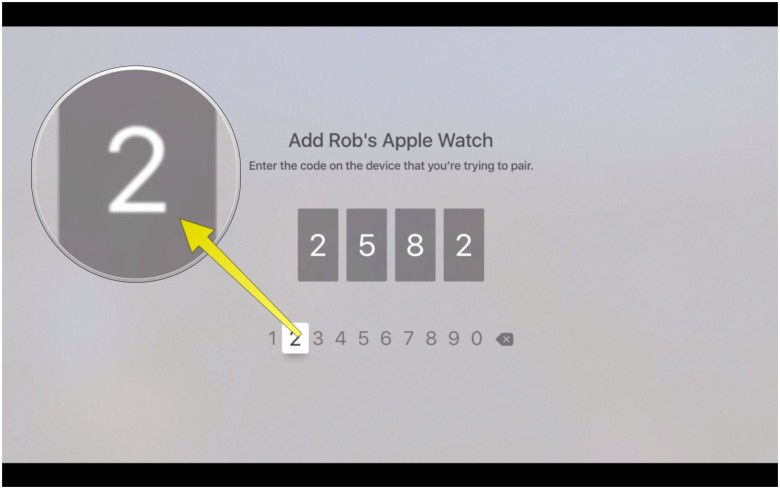 Type in the code from your Apple Watch here