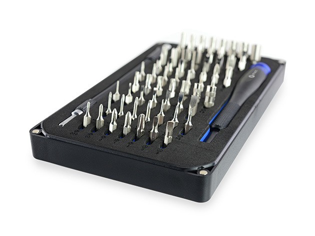 iFixit's kit of 64 specialized screwdriver bits will let you fix that device with the proprietary parts.