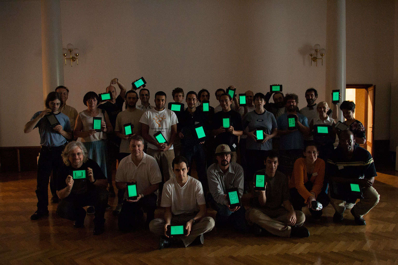 Keeping the light on. A group of enthusiasts who keep their Apple Newtons aglow.
